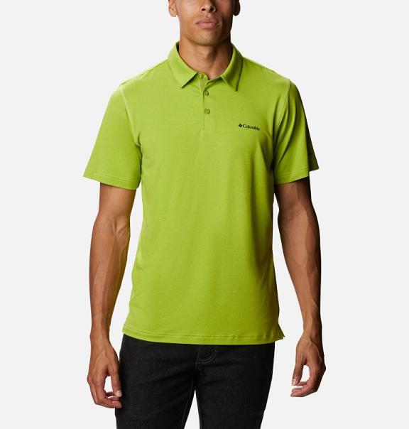 Columbia Tech Trail Polo Green For Men's NZ35012 New Zealand